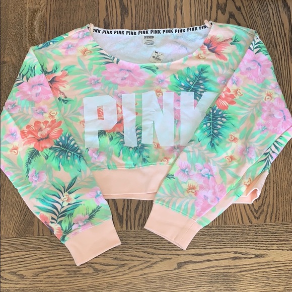 PINK Victoria's Secret Tops - NWT pink by Victoria’s Secret cropped pullover!